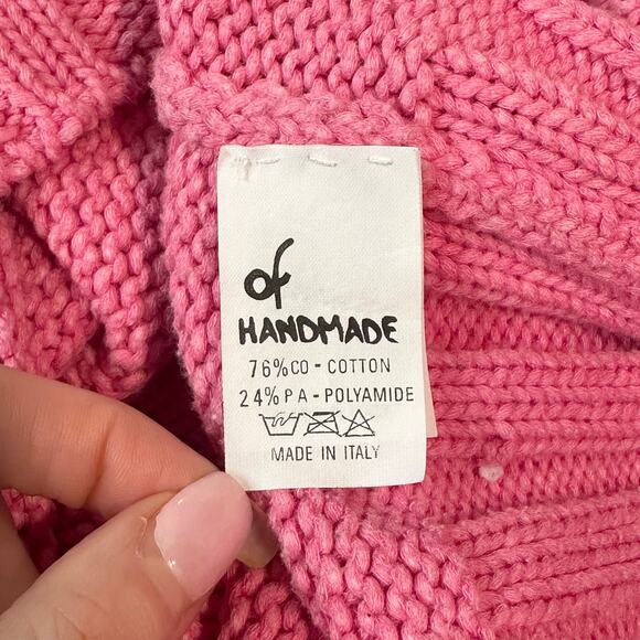 Anthropologie by handmade Chunky Knit Cotton Blend Crewneck Hand Knit Sweater - Picture 11 of 12